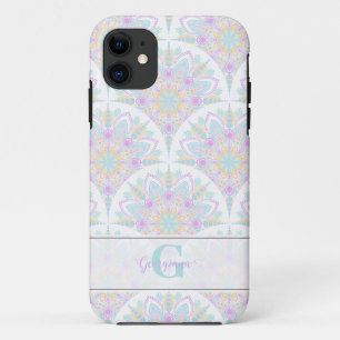 Funda Para iPhone 11 Nombre personalizado Art Deco Pastel Floral arcoir