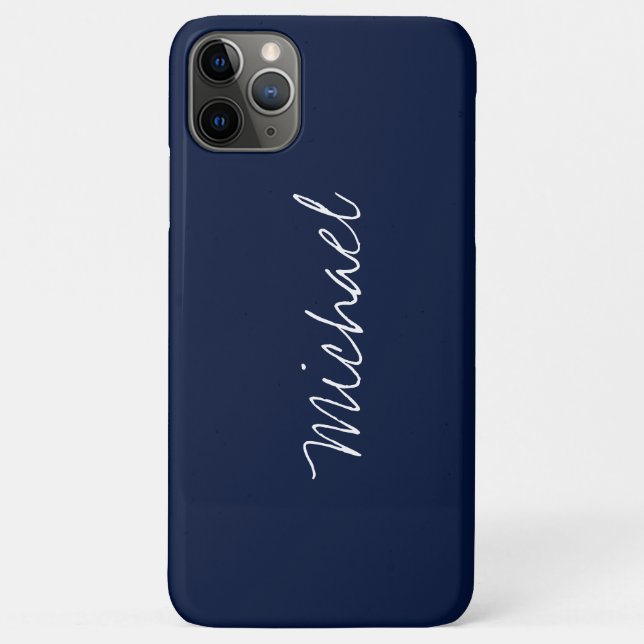 Funda De Case-Mate Para iPhone Nombre personalizado Azul marino (Reverso)