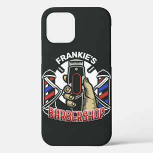Funda Para iPhone 12 NOMBRE Personalizado Barbería Retro Tienda Pole Ba