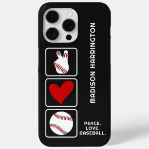 Funda Para iPhone 15 Pro Max Nombre personalizado Béisbol
