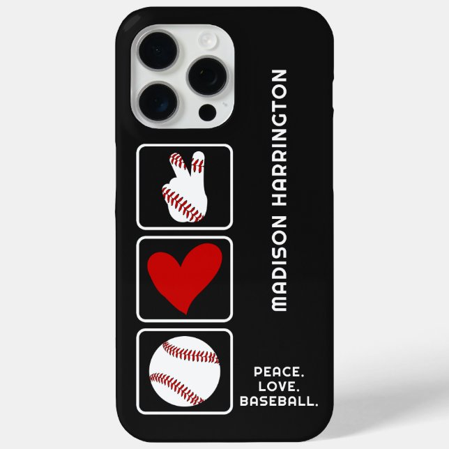 Funda De Case-Mate Para iPhone Nombre personalizado Béisbol (Reverso )