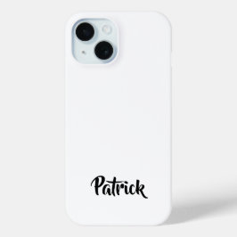 Funda Para iPhone 15 Nombre personalizado blanco plano
