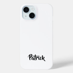 Funda Para iPhone 15 Nombre personalizado blanco plano