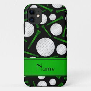 Funda Para iPhone 11 Nombre personalizado: bolas de golf negras