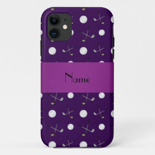 Funda Para iPhone 11 Nombre personalizado bolas de golf púrpura