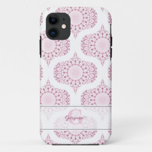 Funda Para iPhone 11 Nombre personalizado Bonito rosa 70 Confetti Lace