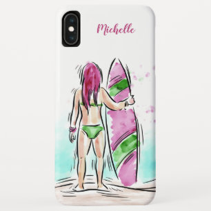 Funda Para iPhone XS Max Nombre personalizado Casos de teléfono de Surfer C