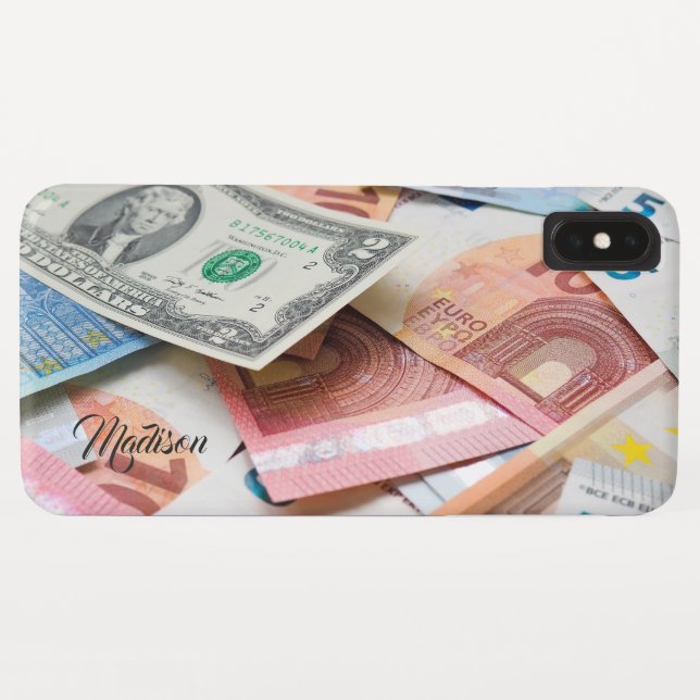 Funda De Case-Mate Para iPhone Nombre personalizado Casos de teléfono Faux Money (Reverso (horizontal))