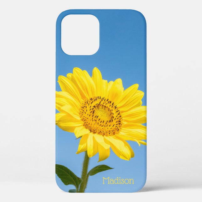 Funda De Case-Mate Para iPhone Nombre personalizado Casos de teléfono girasol (Reverso )