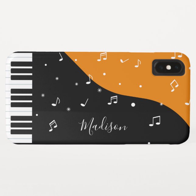 Funda De Case-Mate Para iPhone Nombre personalizado Casos de teléfono Piano Music (Reverso (horizontal))