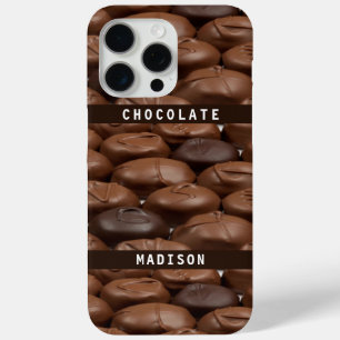 Funda Para iPhone 15 Pro Max Nombre personalizado Chocolate Candy Truffles Food