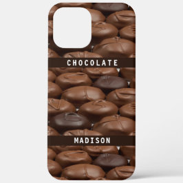 Funda Para iPhone 15 Pro Max Nombre personalizado Chocolate Candy Truffles Food