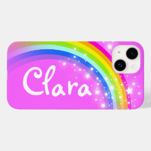 Funda Para iPhone 14 De Case-Mate Nombre personalizado: cielo rosa arcoiris y estrel