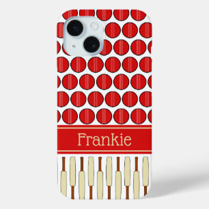 Funda Para iPhone 15 Nombre personalizado con motivos de cricket
