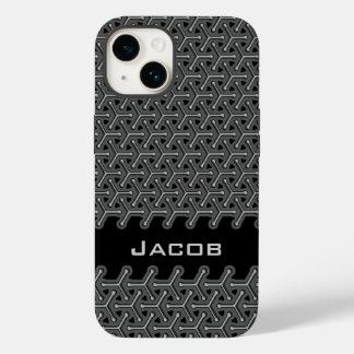 Funda Para iPhone 14 De Case-Mate Nombre personalizado con motivos negros de acero c