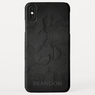 Funda Para iPhone XS Max Nombre personalizado con textura negra abstracta