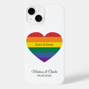 Funda Para iPhone 14 De Case-Mate Nombre personalizado Corazón arcoiris
