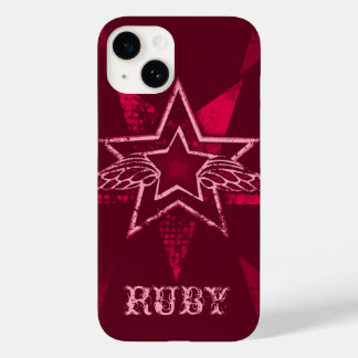 Funda Para iPhone 14 De Case-Mate Nombre personalizado de Angel Star ruby red