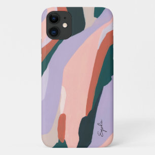 Funda Para iPhone 11 Nombre personalizado de arte abstracto colorido mo
