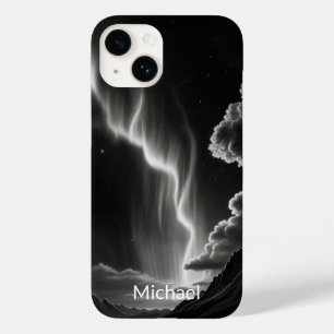 Funda Para iPhone 14 De Case-Mate Nombre personalizado de Aurora en blanco y negro