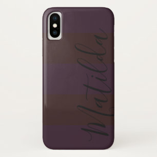 Funda Para iPhone X Nombre personalizado de banda ancha rosa