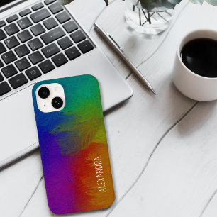 Funda Para iPhone 15 Nombre personalizado de bienvenida de color