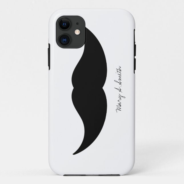 Funda De Case-Mate Para iPhone Nombre personalizado de bigote (Reverso)