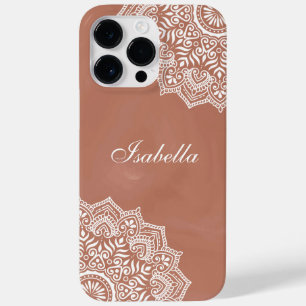 Funda Para iPhone 14 Pro Max De Case-Mate Nombre personalizado de Boho Terracotta Mandala