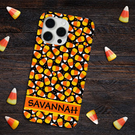 Funda Para iPhone 15 Pro Max Nombre personalizado de Candy Corn Halloween