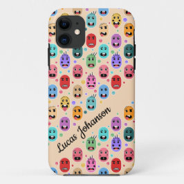 Funda Para iPhone 11 Nombre personalizado de caras coloridas de emocion