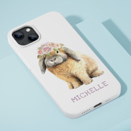 Funda Para iPhone 13 Nombre personalizado de Conejo de Conejo de Conejo