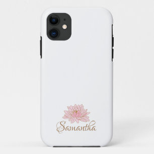 Funda Para iPhone 11 Nombre personalizado de floral rosa de Bonito cort