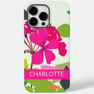 Funda Para iPhone 14 Pro Max De Case-Mate Nombre personalizado de florecimiento de geranios