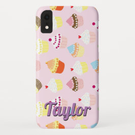 Funda Para iPhone XR Nombre personalizado de fondo de pastel de color