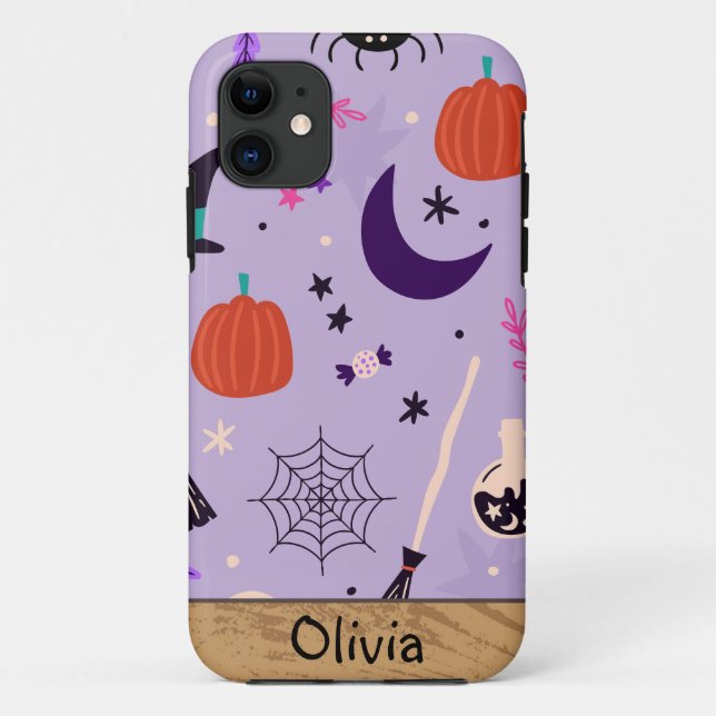 FUNDA DE Case-Mate PARA iPhone NOMBRE PERSONALIZADO DE HALLOWEEN (Reverso)