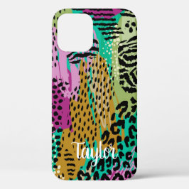 Funda Para iPhone 12 Nombre personalizado de impresión coloreada de leo