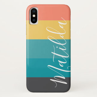 Funda Para iPhone X Nombre personalizado de la banda de sonido retro m