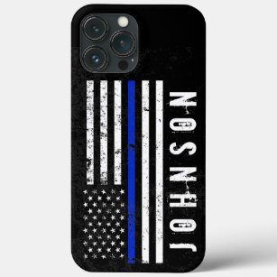 Funda Para iPhone 13 Pro Max Nombre personalizado de la bandera de la policía d