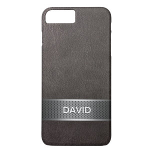 Funda Para iPhone 8 Plus/7 Plus Nombre personalizado de la correa de acero y cuero