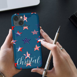 Funda Para iPhone 13 Nombre personalizado de la estrella de la bandera 