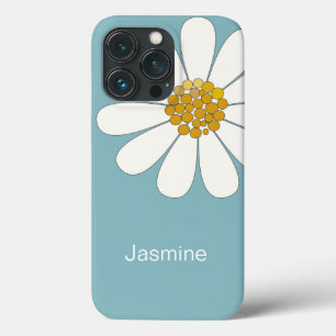 Funda Para iPhone 13 Pro Nombre personalizado de la flor de margarita blanc