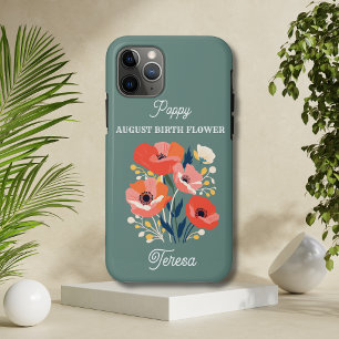 Funda Para iPhone 11 Pro Nombre personalizado de la flor de nacimiento de a