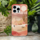 Funda Para iPhone 15 Pro Max Nombre personalizado de la floral del resumen del<br><div class="desc">Los Fundas Desert Sunset Abstract Floral Personalized Name iPhone 15 Pro Max presentan su nombre personalizado en una tipografía de escritura moderna sobre un fondo moderno abstracto de sol floral desierto. Un regalo perfecto para su cumpleaños, madre para el Día de la Madre, hermana o mujer para Navidades y vacaciones....</div>