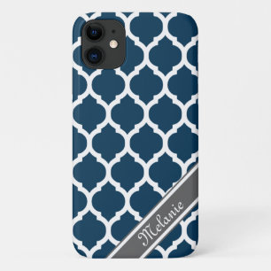 Funda Para iPhone 11 Nombre personalizado de la marea azul y gris de la