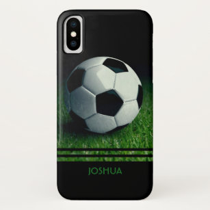 Funda Para iPhone X Nombre personalizado de la pelota de fútbol   Fútb