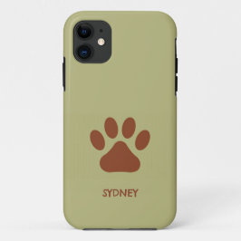 Funda Para iPhone 11 Nombre personalizado de la pepita de perro marrón