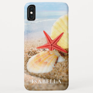 Funda Para iPhone XS Max Nombre personalizado de la playa tropical de conch