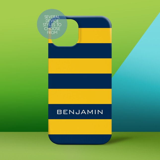 Funda De Case-Mate Para iPhone Nombre personalizado de las franjas de rugby amari (Personalized Phone Case)