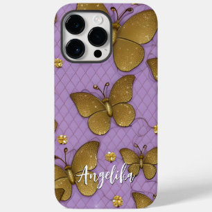 Funda Para iPhone 14 Pro Max De Case-Mate Nombre personalizado de las mariposas de oro