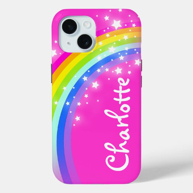 Funda De Case-Mate Para iPhone Nombre personalizado de los chicas rosados del arc (Reverso )